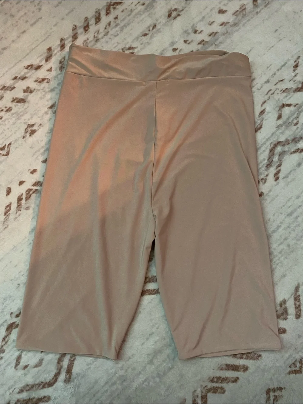 NWT PrettyLittleThing Nude High Waisted Bike Shorts Size US 8 / UK 12 (Flawed)